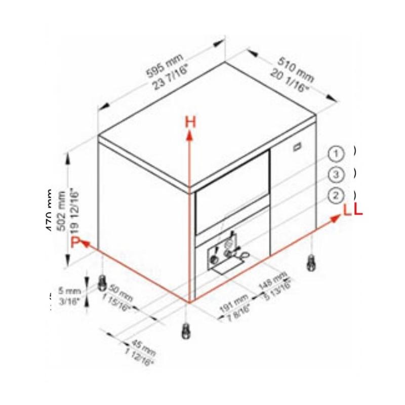 Brema IC 24 A HC 30 Kg/Gün Hazneli Küp Buz Makinesi